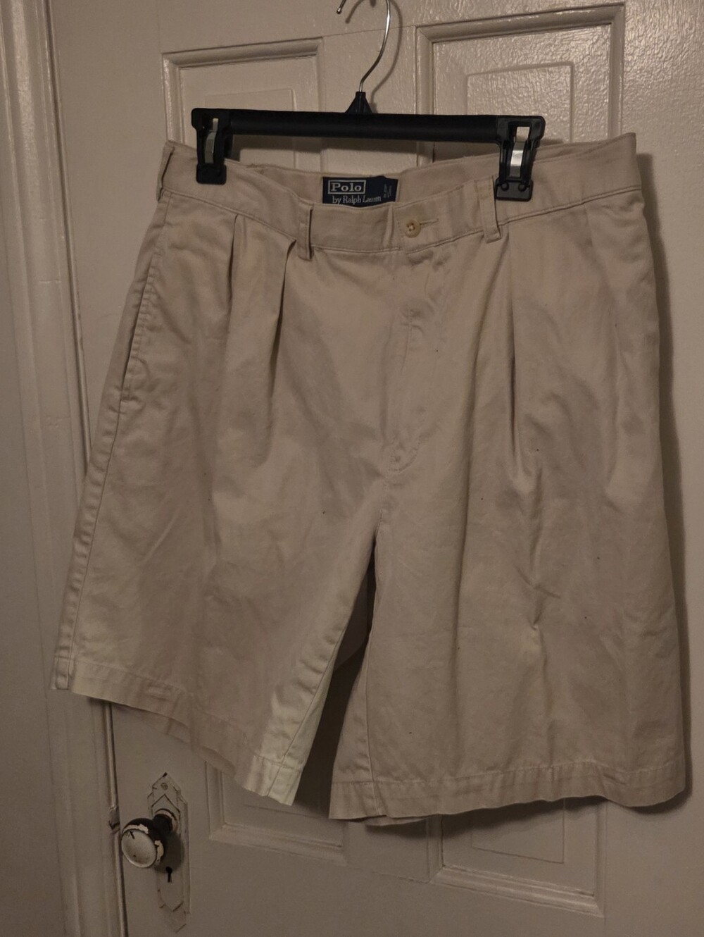 Polo by Ralph Lauren Men's Beige  Flat Front Chino Shorts Size 34